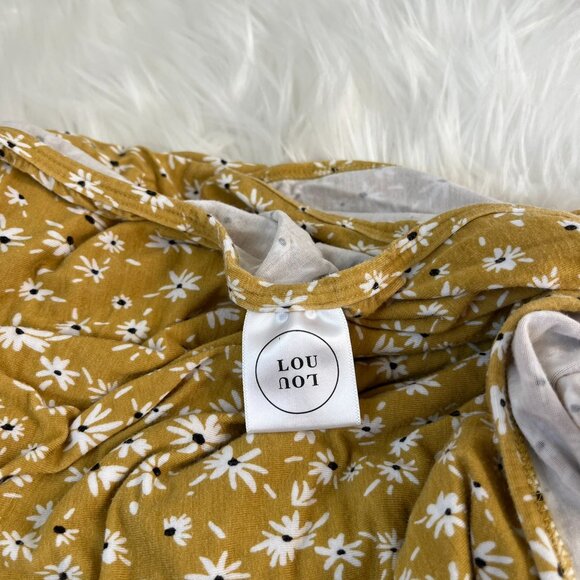 Lou & Lou Yellow Floral Swaddle Blanket 48 x 48 inches - Picture 2 of 5